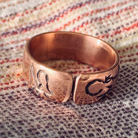 Etched Copper Ring - Picture 8 of 9